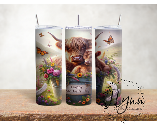 Mothers Day Highland Cow Tumbler