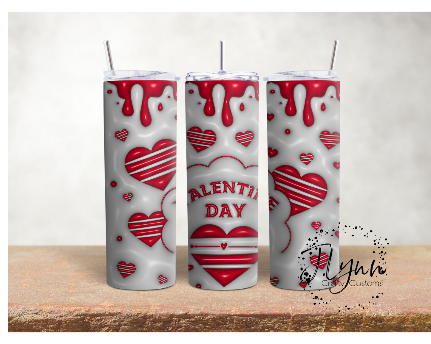 3D Valentines Day Tumbler